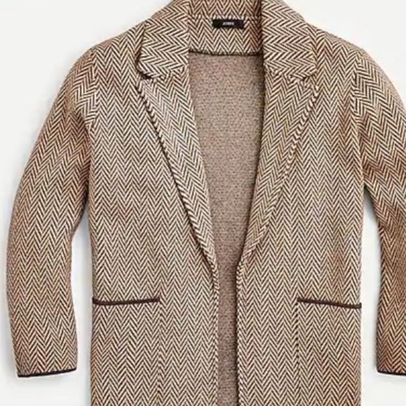 J Crew Sophie Sweater Blazer Cardigan Chevron Herringbone print - Picture 2 of 5